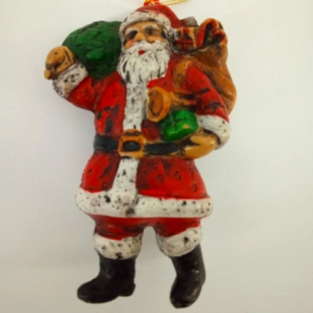 Vintage Set Santa Claus Ornaments Noel Christmas